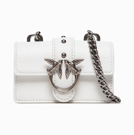 Pinko LOVE ONE MICRO - Umhängetasche - weiss/silber