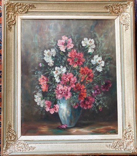 Gemälde: Temperli Arthur. Nelkenstrauss in Vase – Gebraucht aus Frauenfeld von picowalo