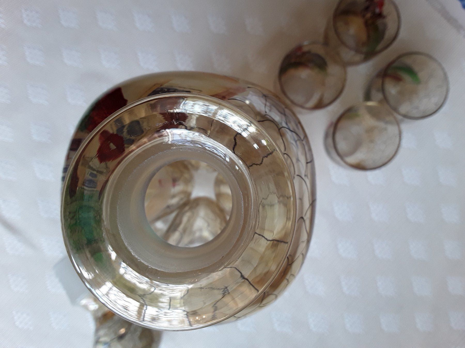 Caraffe: Schnapskaraffe ANTIK plus 4 Gläser Handmade ca 1900 – Usato da Zürich venduto da helsan 9