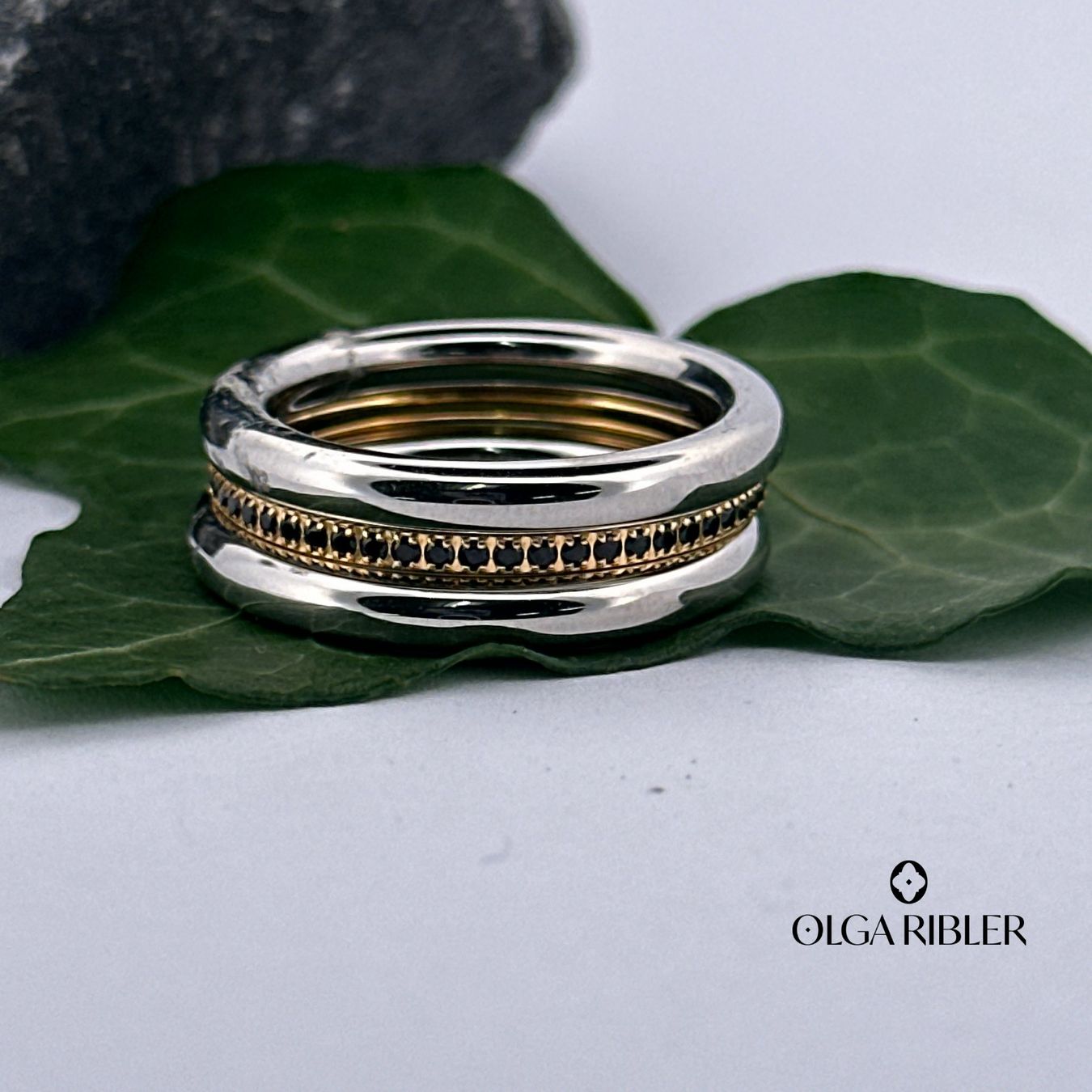 Olga Ribler Anelli: Edelstahl Set aus 3 Ringen Grösse 58 – Nuovo (secondo la descrizione) da Luzern venduto da Schmuckoutlet 3