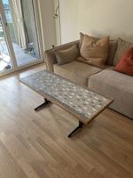 Modern Coffee Table with Stone Top – Wood & Metal