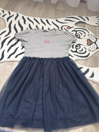 Mädchen Kleid Gr.140 mit Tüll Rock und🍒-Motiv, Sommer!
