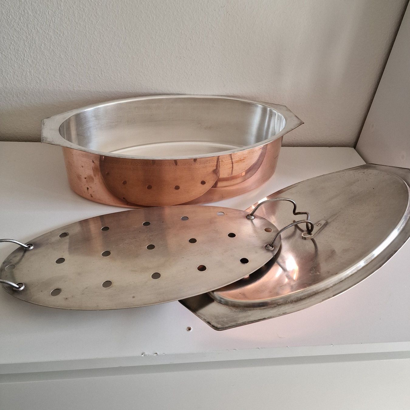 Padelle: Großer ovaler Kupferbehälter mit Deckel SPRING IX – Usato da Birr venduto da dem_9xtm 4