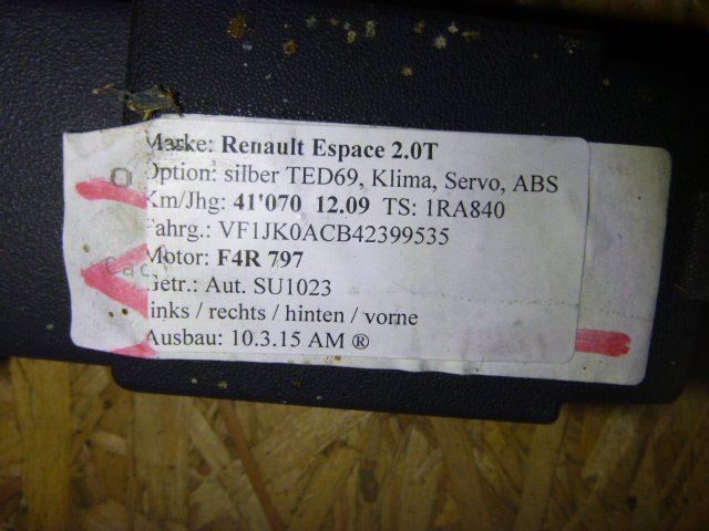 Renault Alle Autoersatzteile: Kofferraumabdeckung Renault Espace IV 8200424488 – Gebraucht aus güttingen von Promotor24 1