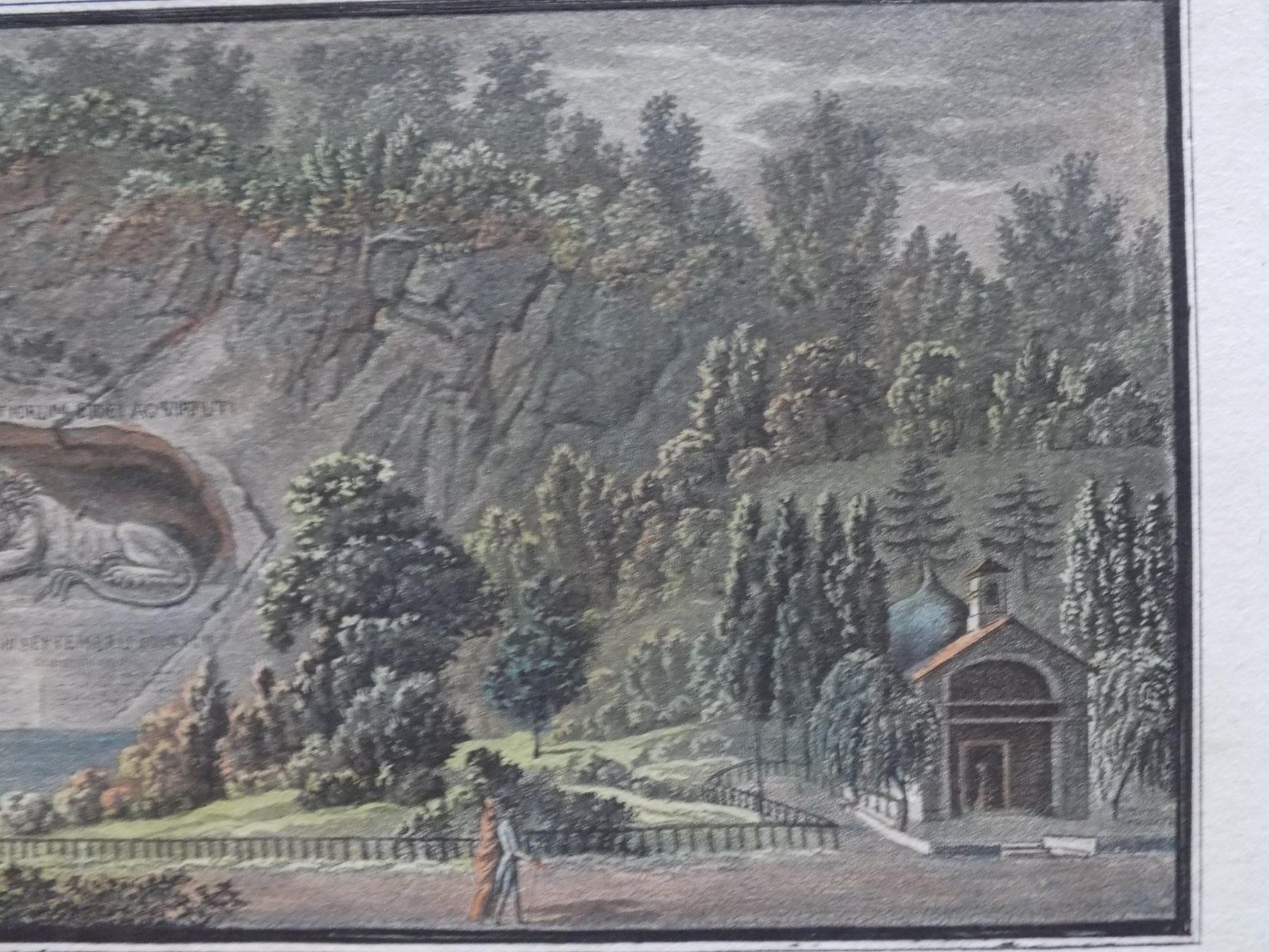Gravures: Luzern Löwendenkmal koloriert – D'occasion à Risch par Antikfee 4