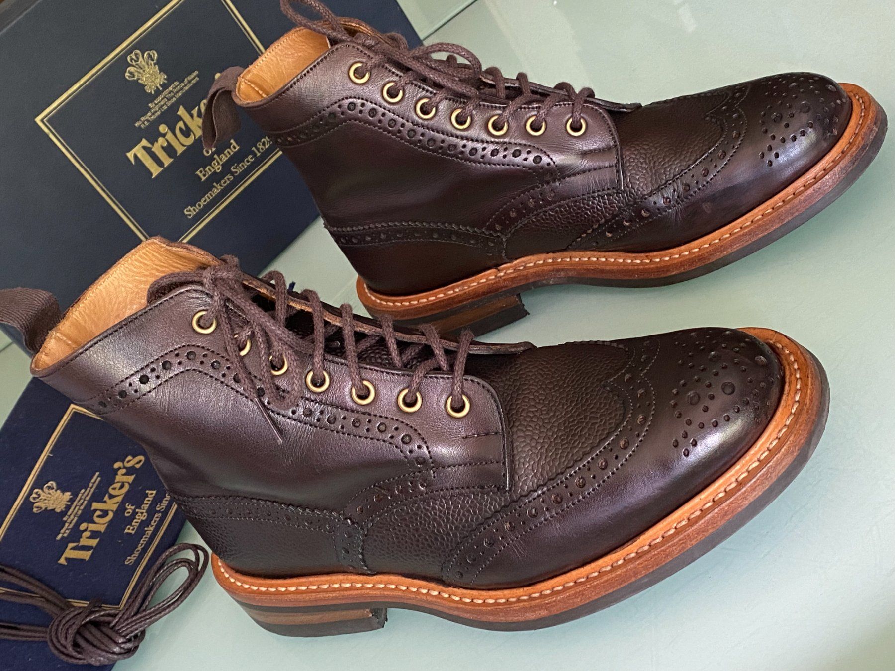 Scarpe da uomo: TRICKER'S Brogue Two Tones Braun Leder Stiefel Boots 40.5 – Usato da Kreuzlingen venduto da kruezbiz 7