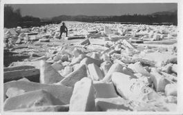EISGANG auf der gefrorenen THUR, 9.3.1929 - extrem rar !