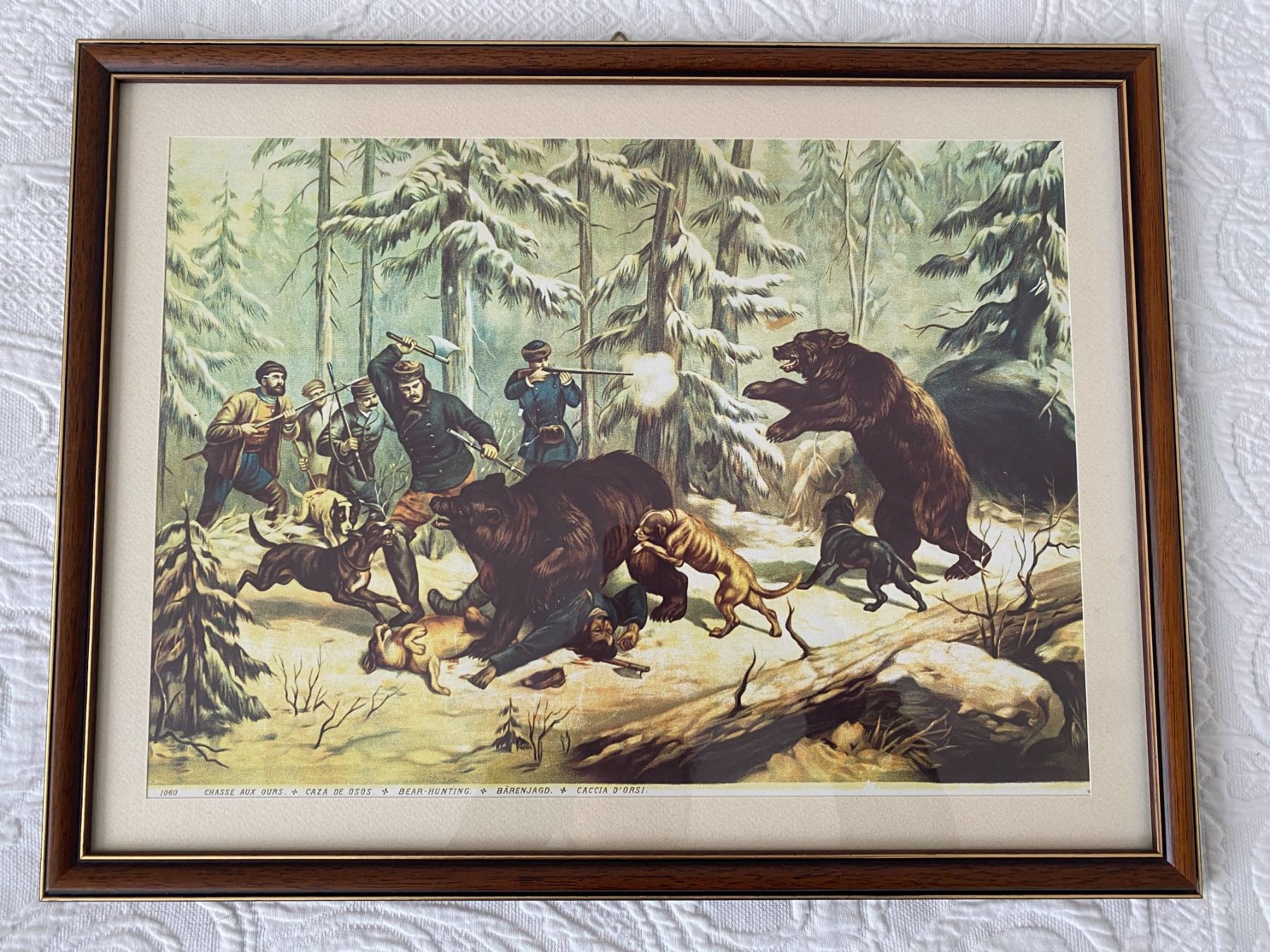 Foto & Immagini: Jagdbild - Kunstdruck "Bärenjagd" – Difettoso da Gerolfingen venduto da Regenbogen88