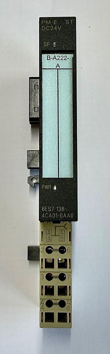 Siemens Componenti elettronici: Siemens Simatic S7 - ET200S, 6ES7 138-4CA01-0AA0, PM-E – Usato da Dintikon venduto da Baddaru