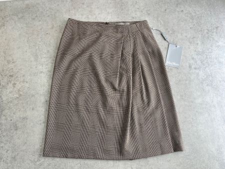 MAX MARA Rock Wolle braun kariert, Gr. 38 - CHF 205.-