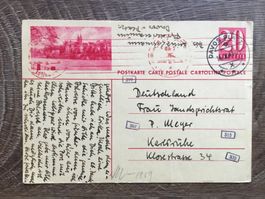 CH Ganzsache BPK PK 144 Basel - o 1941 - Zensur Wehrmacht