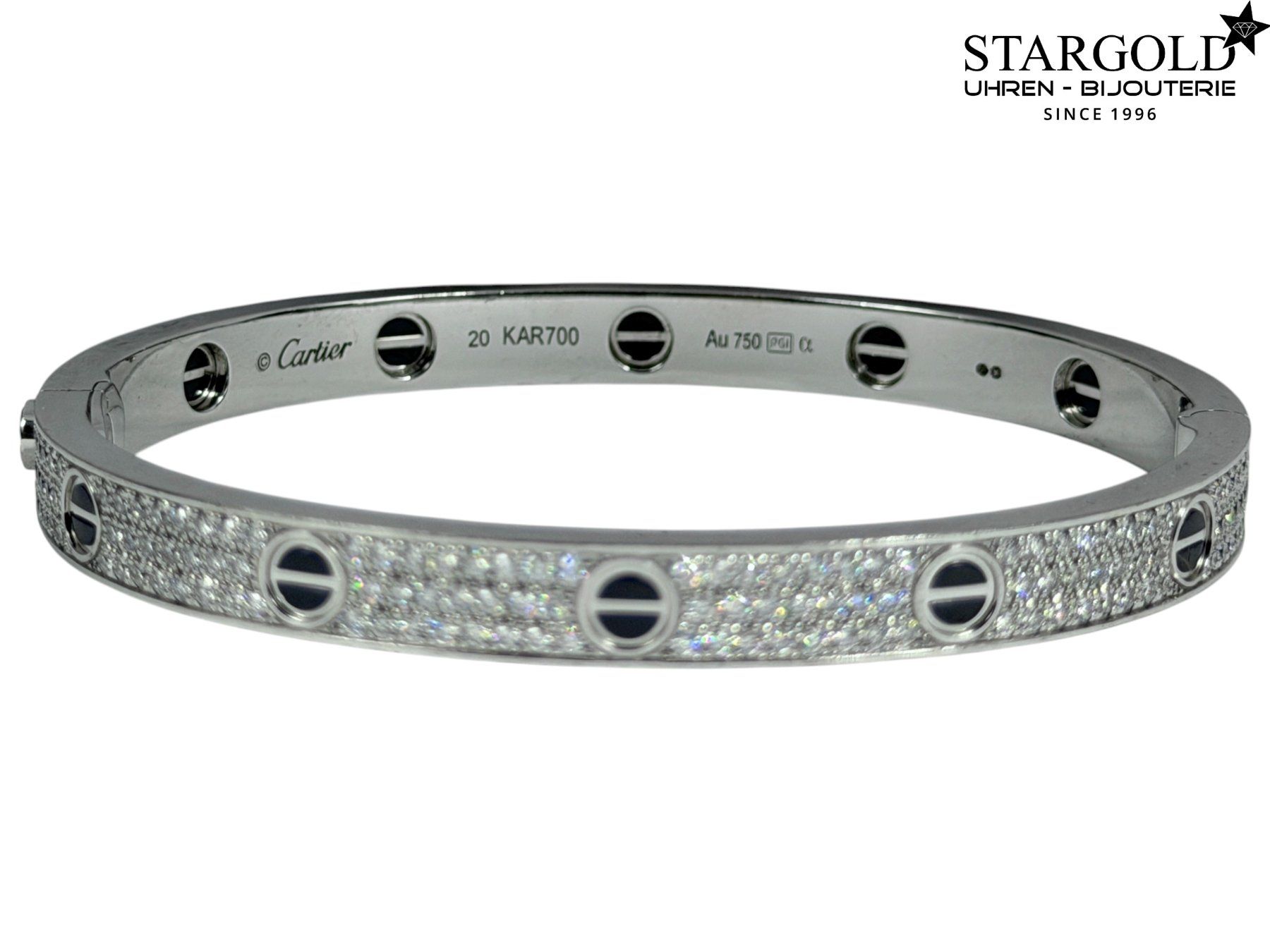 Cartier Bracciali & Braccialetti: Cartier LOVE bracelet, classic model, paved, ceramic – Usato da Zürich venduto da Stargold-Uhren 1
