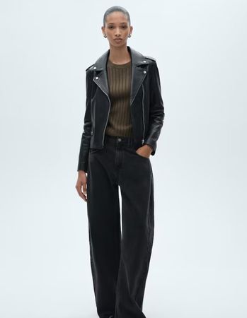 🤩MANGO KUNSTLEDER-JACKE SCHWARZ & LEO-FUTTER NEU & D&G P.