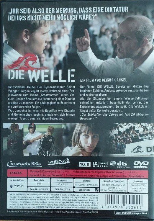 Tutti i DVDs: Die Welle von Dennis Gansel – Usato da Eglisau venduto da bla_sv7q 1