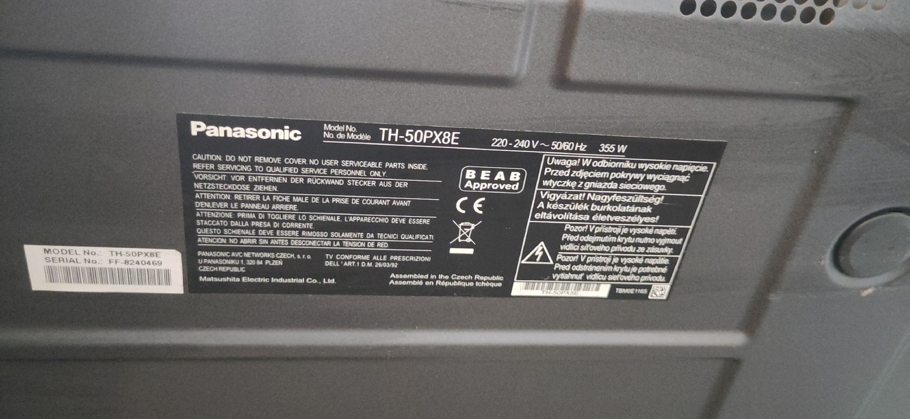 Panasonic Appareils TV: PANASONIC TH-50PX8E  – D'occasion à Wädenswil par lsa_p5jt 3