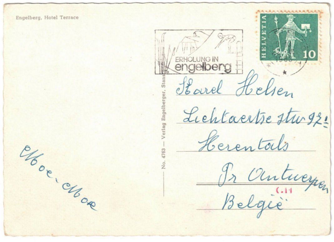 Cartoline postali: Engelberg - Standseilbahn Hotel Terrace – Usato da Binningen venduto da Mountainrider 1