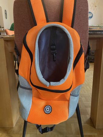 Hundetrage Rucksack, Orange, in gutem Zustand,