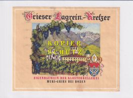 Etikette - Grieser Lagrein-Kretzer /bd