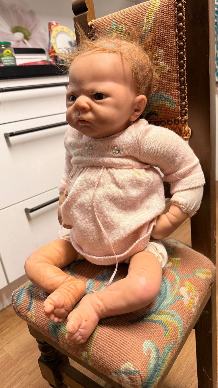 Bambole: Reborn Puppe mit Stuhl – Nuovo (secondo la descrizione) da Roggwil /BE venduto da elegance45 1