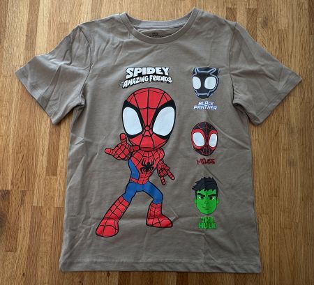T-Shirt C&A Spidey and his Friends greige Gr. 134 Marvel NEU