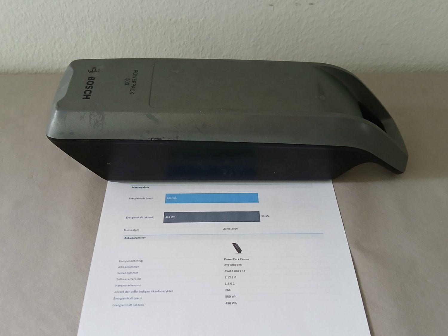 Bosch Akkus: Powerpack 500 Akku - 498Wh 99.6% mit Bosch Messbericht – Gebraucht aus Winterthur von .-thx-. 3