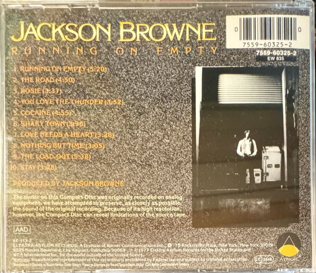 CD: Jackson Browne * Running On Empty (CD) – Usato da Wettswil venduto da osoma99 1