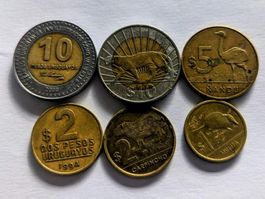 Uruguay circulating coins,delivery mi September