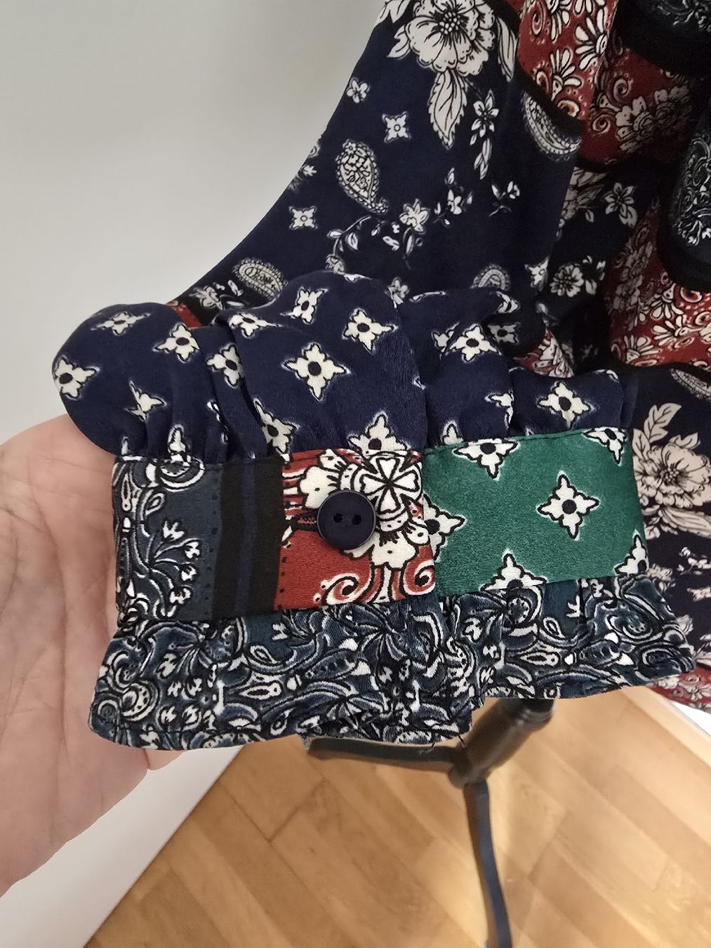 Camicette: Linea Tesini Boho Patchwork Bluse S 36 – Mehrfarbig Paisley – Nuovo (secondo la descrizione) da Tecknau venduto da Leni_SecondLove 5