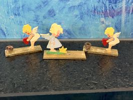 Antike Erzgebirge Engelfiguren Weihnachtsdeko Flachfiguren