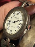 Vintage Damen Armbanduhr Valgine Silber 0.800