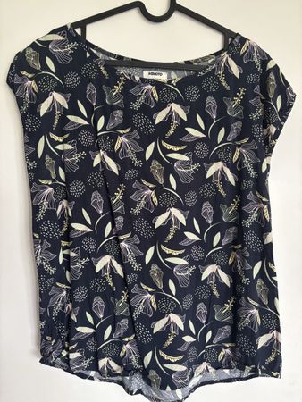 Wemoto Top Size L, Floral, Dark Blue, Summer Top