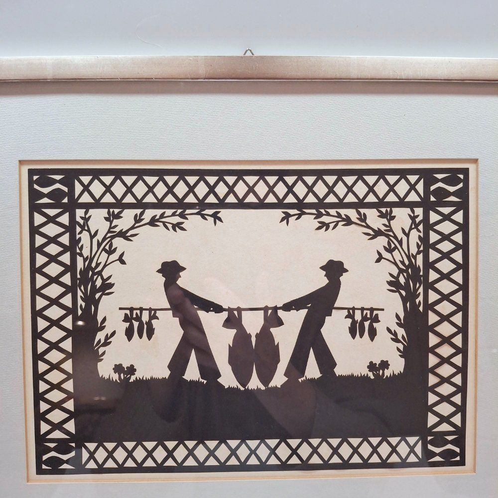 Grafica & Litografie: Scherenschnitt alt, vintage in Passepartout, gerahmt – Usato da Weggis venduto da Mylemontree 2