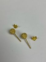 Ohrstecker Kugel, 6mm Glitzerkugel, Gold