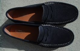 Mokassins dunkelblau Leder Gr 39 neu 5th Avenue