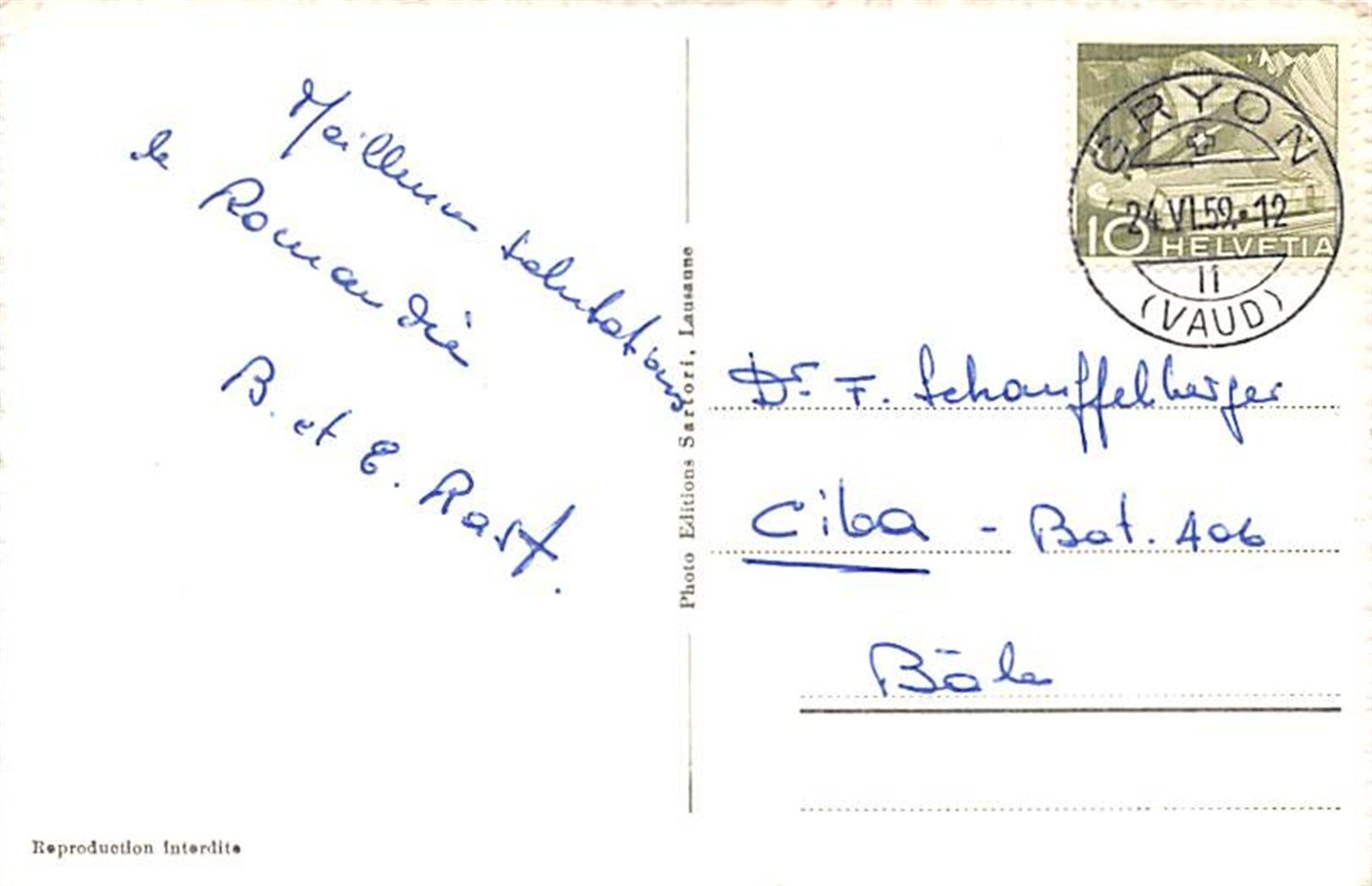 Cartoline postali: Gryon et les Diablerets – Usato da Ottikon b.Kemptth. venduto da Neptun1974 1