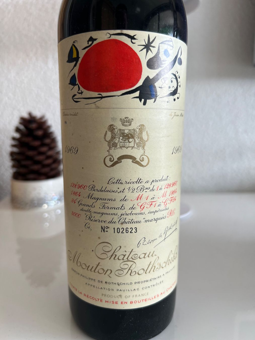 Mouton Rothschild Vino: 1 Fl. Mouton Rothschild 1969 – Nuovo e nell'imballaggio originale da Birmensdorf ZH venduto da Zielasco 1