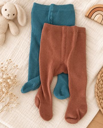 2x Babystrumpfhosen aus Bio-Baumwolle