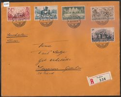 1942: 600 Jahr-Feier Zu 166-170 Mi 202-206 Einschreibe-Brief