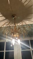 Deckenleuchte goldfarben mit Kristallen gebrauchter Zustand