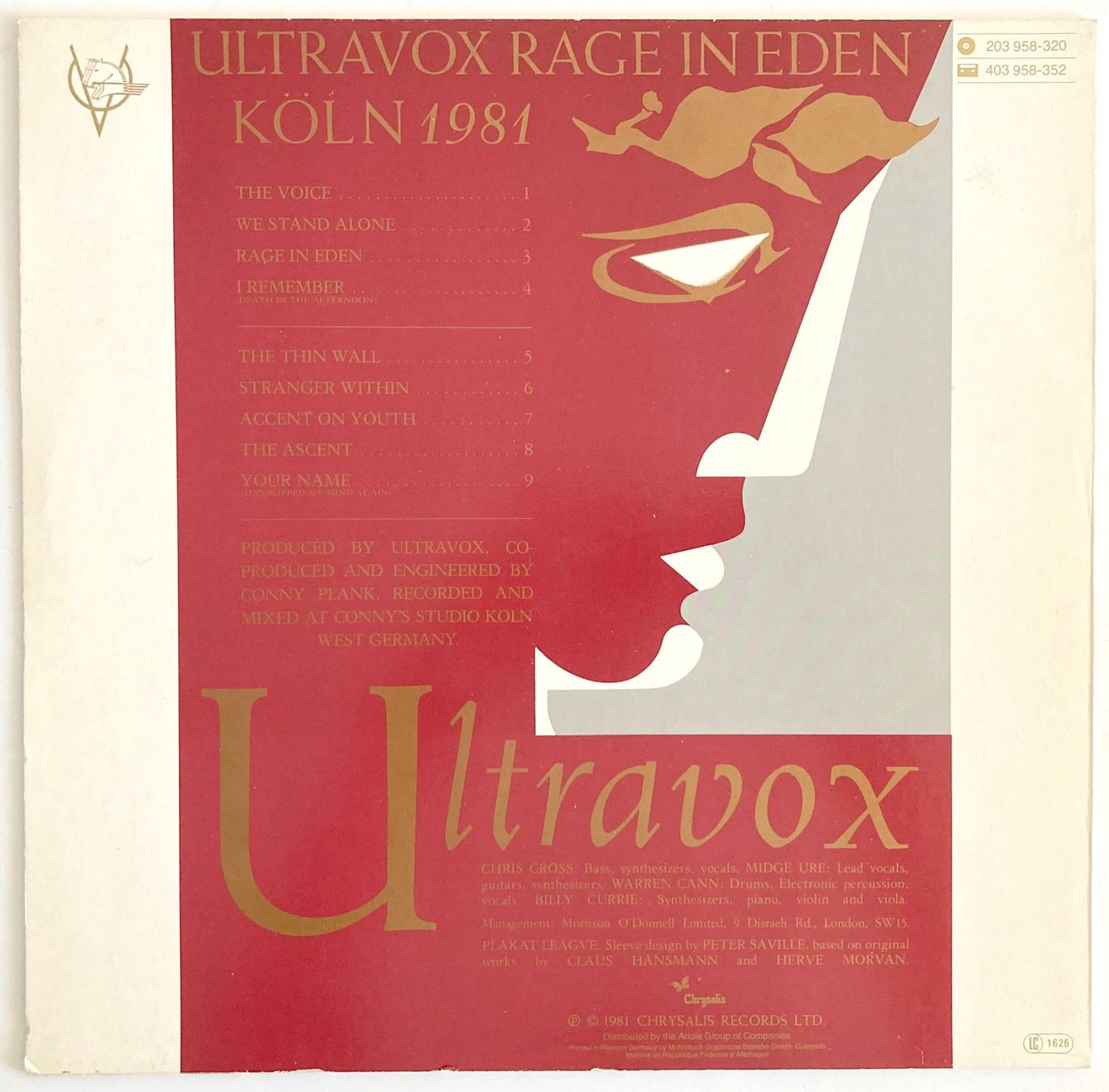 Vinyles: ULTRAVOX - RAGE IN EDEN – D'occasion à Bottens par hotter-than-hell 1