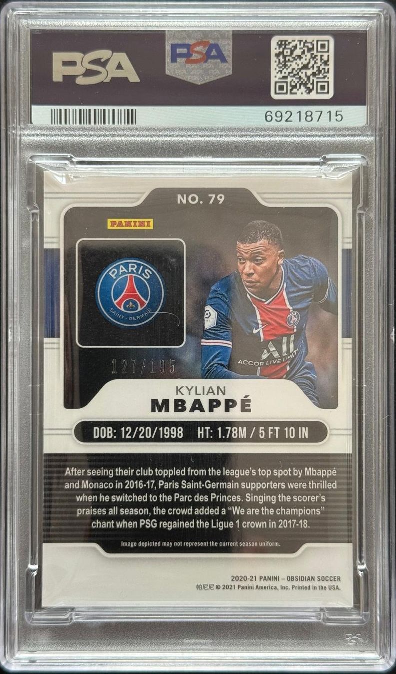 Panini Carte collezionabili: 2020 PANINI OBSIDIAN KYLIAN MBAPPÉ PSA 10 – Nuovo (secondo la descrizione) da St. Gallen venduto da Matrix023 1