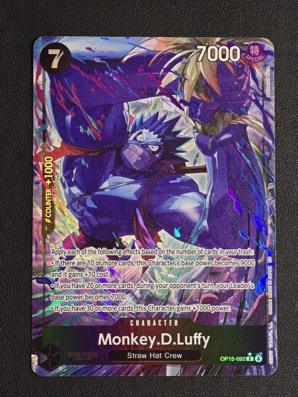 Bandai Sammelbilder & Trading cards: Carte One Piece Monkey D. Luffy OP01-092 SR Neuve – Neu (gemäss Beschreibung) aus Cointrin von PokeAku