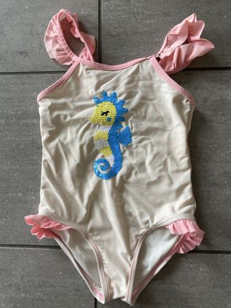 Süsser Mädchen Badeanzug Seepferdchen 50 cm lang
