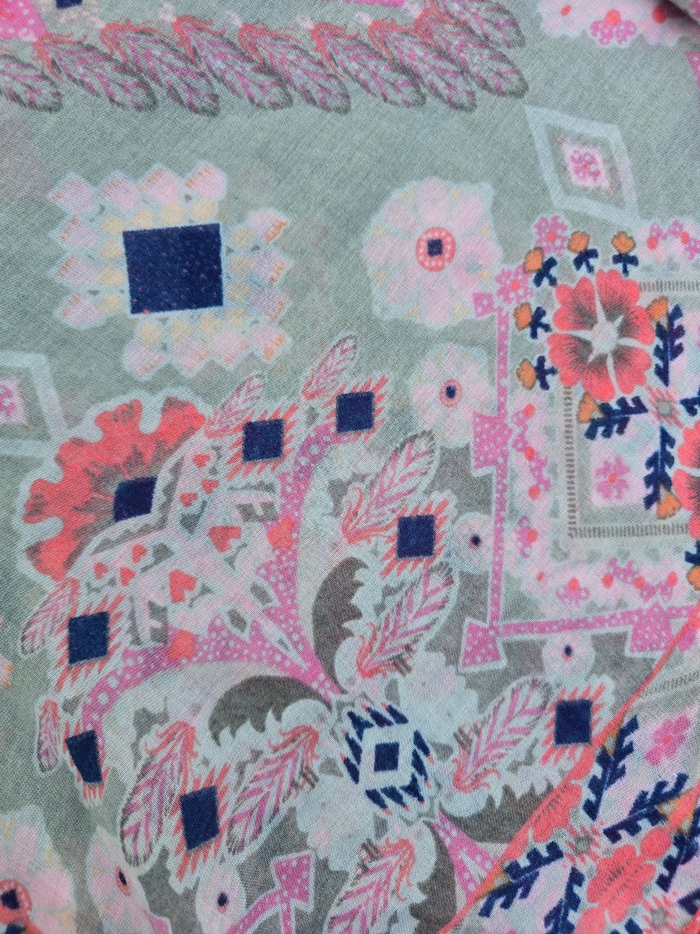 Foulard & Sciarpe: Kleidung: Schal gemustert (mit Fransen) – Nuovo (secondo la descrizione) da Romanshorn venduto da Rachacha 4