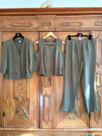 VINTAGE-Set / 3-teilig / Gr. 48  XL  100% Leinen