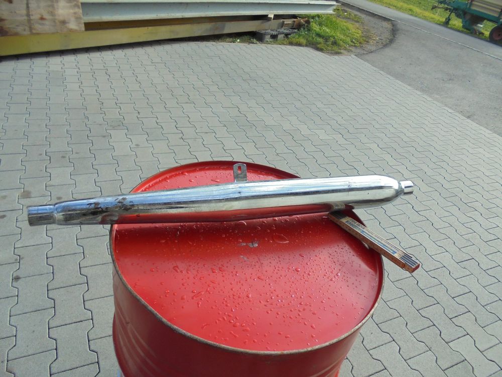 BIKKJBK Motorrad Schalldämpfer 54,5mm Universal - Abnehmbarer Auspuff Für Weniger Lärm