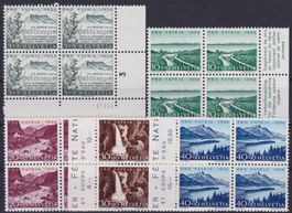 1954, Pro Patria: B66-B70 Viererblöcke ** Kat: 80.-+