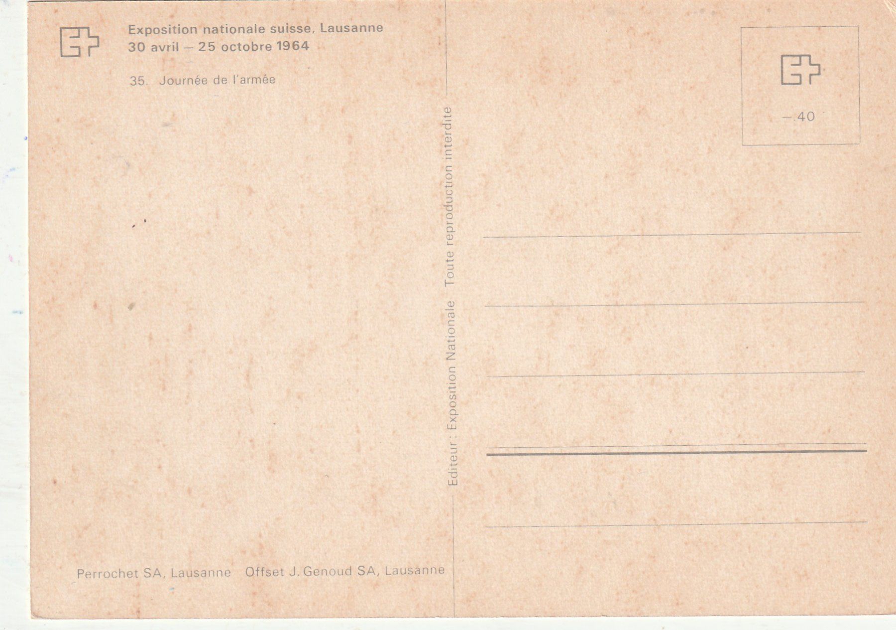 Ansichtskarten: EXPO Lausanne 1964 – Gebraucht aus Lumbrein von made02 1
