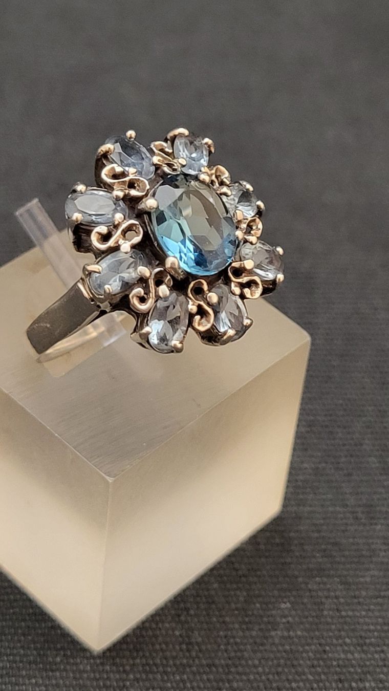 Ringe: Silberring 925 Hellblauen Steinen – Gebraucht aus Basel von spinne02 1