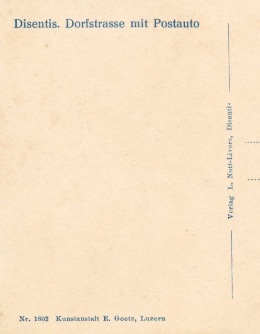 Cartoline postali: Disentis   GR   -   Dorfstrasse  mit POSTAUTO – Usato da Brig venduto da Valcards54 2